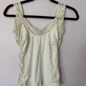 Y2K White Lace Cutout Tank Top